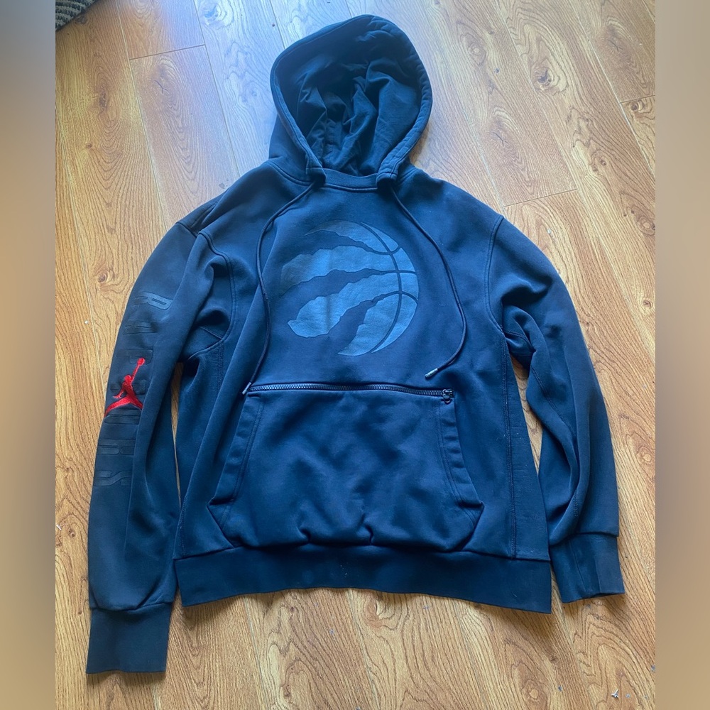 Jordan Black and Red Sweater with Raptors Logo medium men